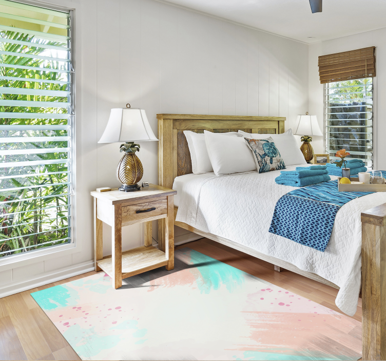 Alfombra vinílica minimalista salpicadura de color abstracto - TenVinilo