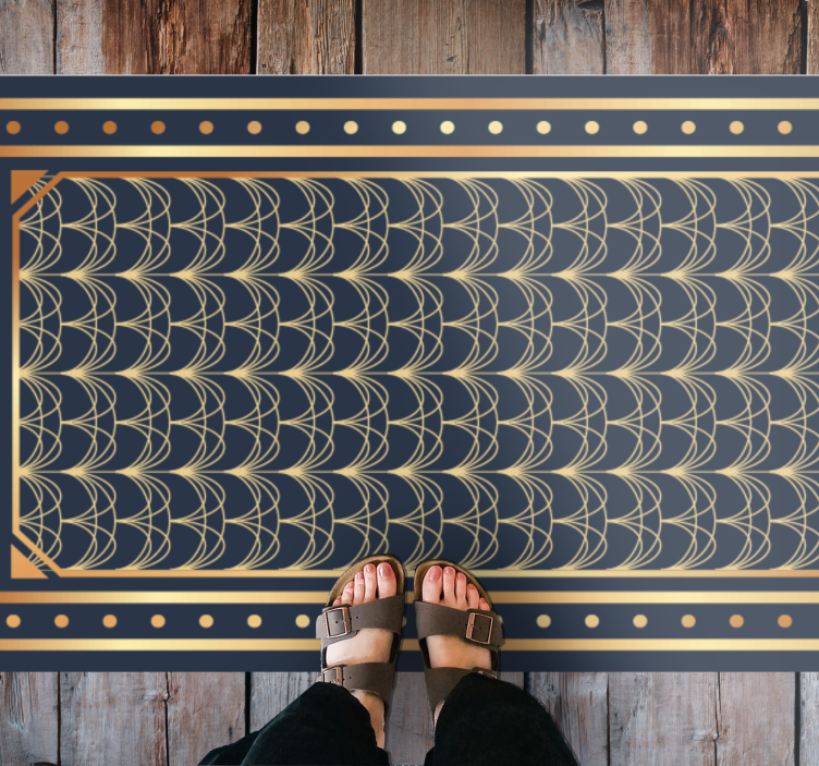 Alfombra de vinilo geométrica elegantes patrones de ondas - TenVinilo