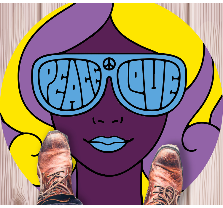 Alfombras vinílicas juvenils icono de paz y amor - TenVinilo