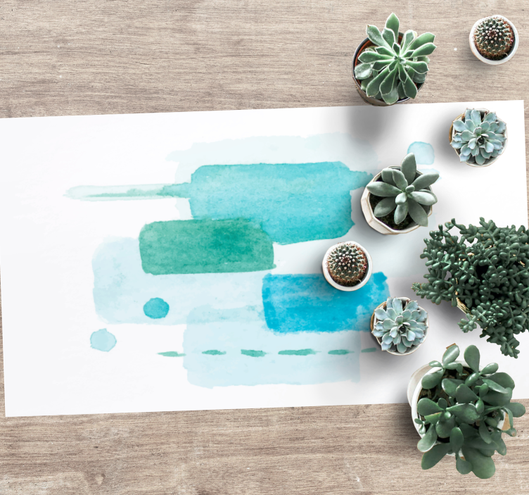 Alfombra vinílica salón bloques de colores acuáticos - TenVinilo