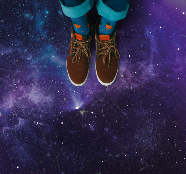 Alfombra vinílica de estrellas escena de galaxia cósmica - TenVinilo