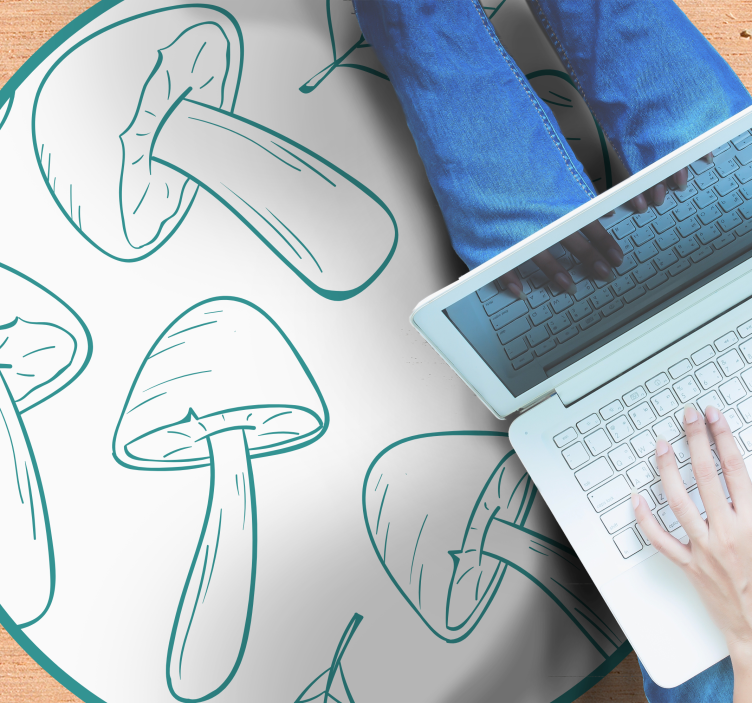 Alfombra vinílica naturaleza motivo de hoja de hongo - TenVinilo