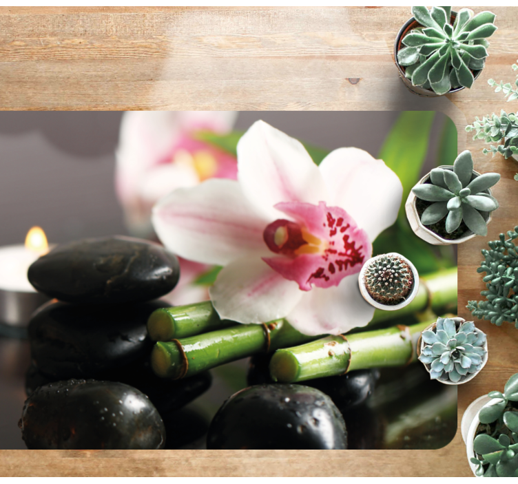 Alfombra vinílica naturaleza serenidad de orquídea - TenVinilo