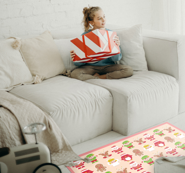 Alfombra vinílica navidad personajes festivos - TenVinilo