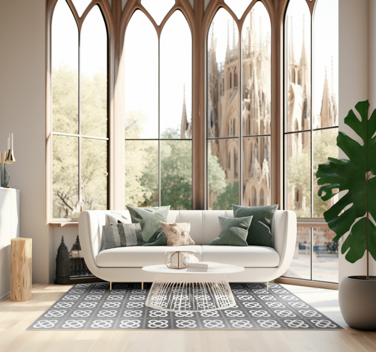 Alfombra vinílica gris panot Barcelona - TenVinilo