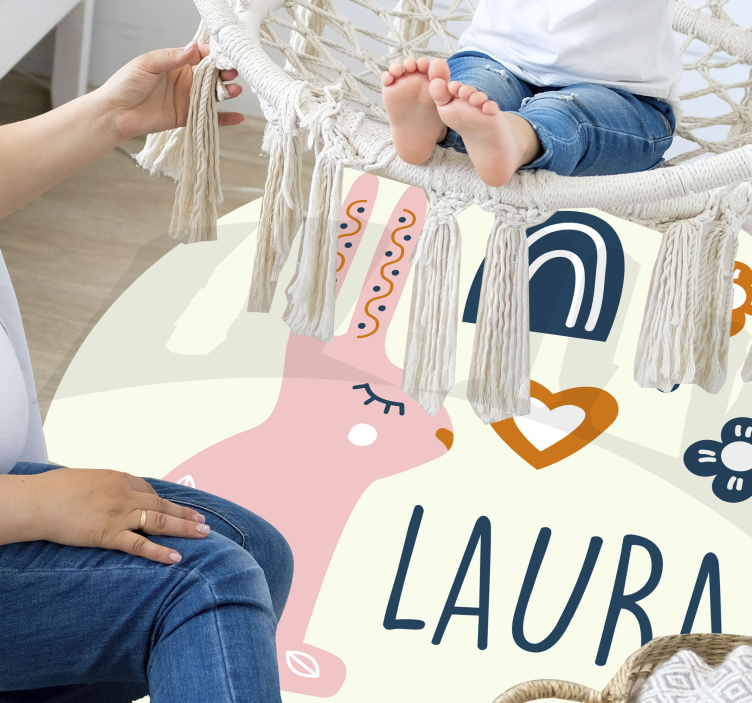 Alfombra vinílica personalizable conejito customizable - TenVinilo