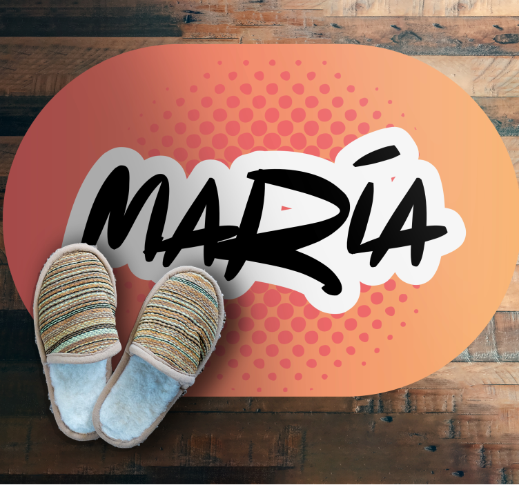 Alfombra vinílica personalizable diseño de nombre - TenVinilo