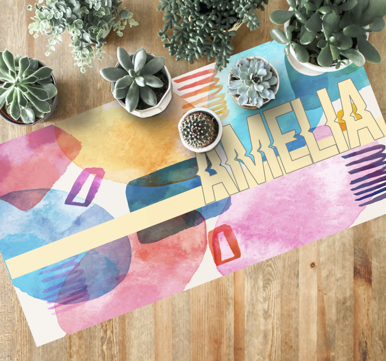 Alfombra vinílica personalizable nombre personalizado - TenVinilo