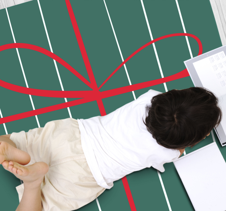 Alfombra vinílica rayas rayas rojas verdes - TenVinilo