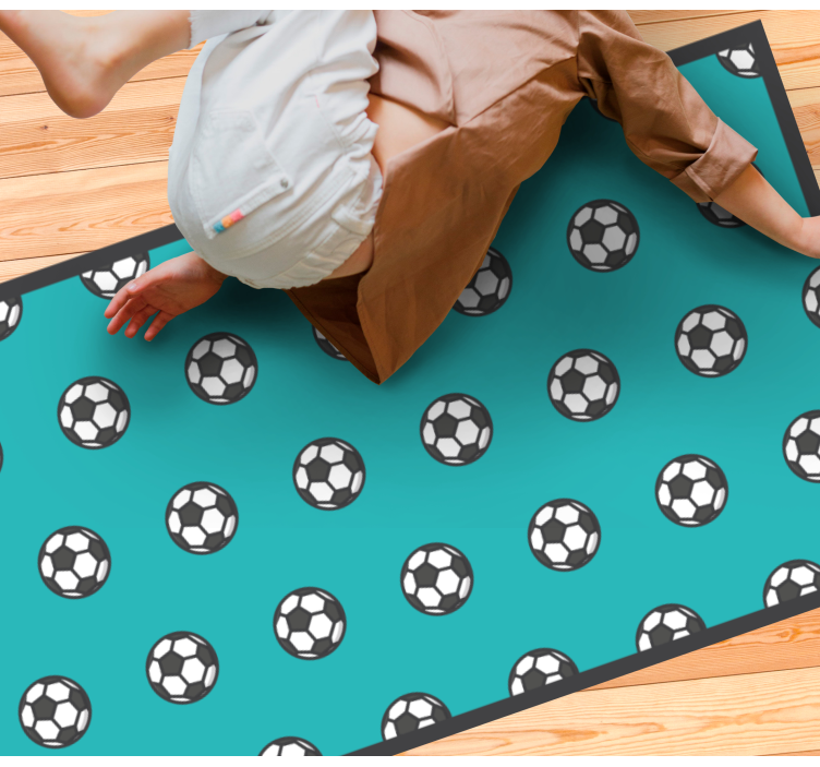 Alfombra vinilo rectangular Bonito diseño de pelotas de fútbol - TenVinilo