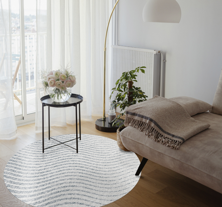 Alfombra vinílica salón patrones de ondas suaves - TenVinilo