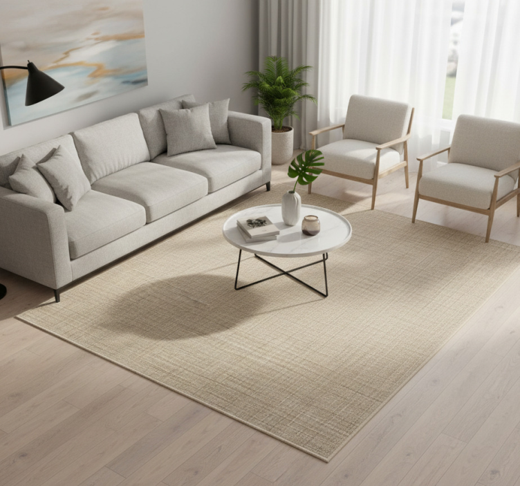 Alfombra vinílica textura efecto tela beige - TenVinilo