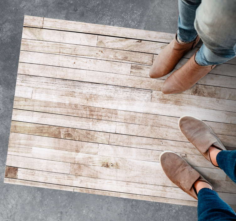 Alfombra vinílica textura madera efecto de tablones claros - TenVinilo