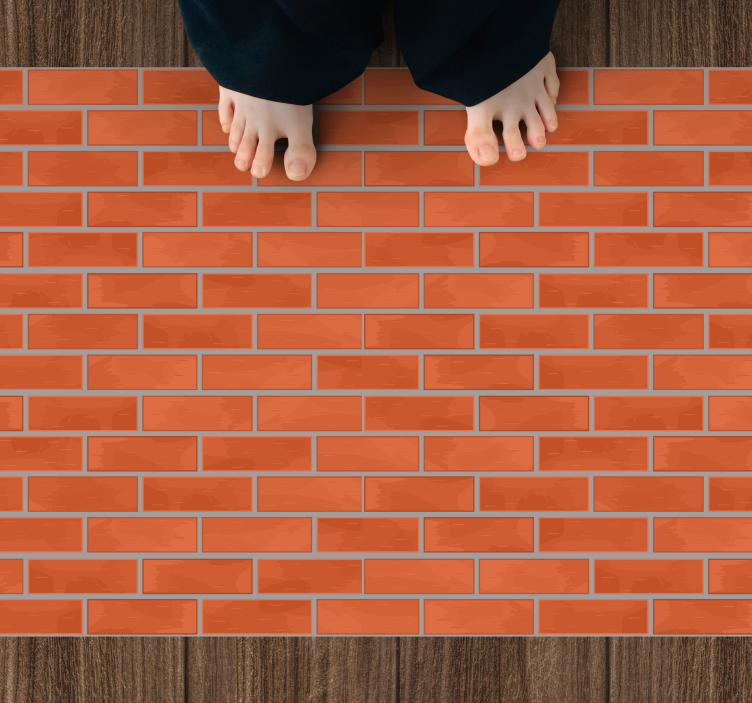 Alfombra vinílica textura piedra patrón de ladrillo rojo - TenVinilo