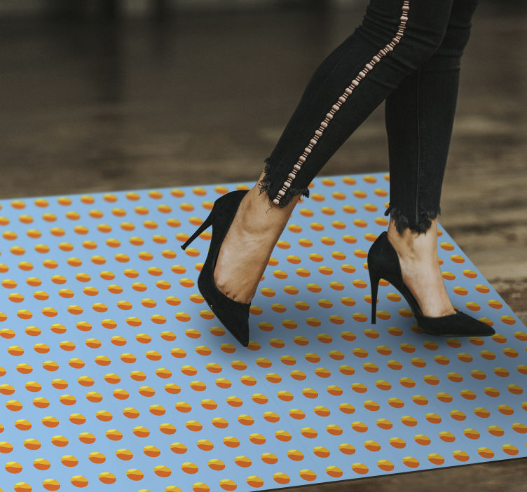 Alfombra vinílica textura madera patrón de naranjas del sol - TenVinilo