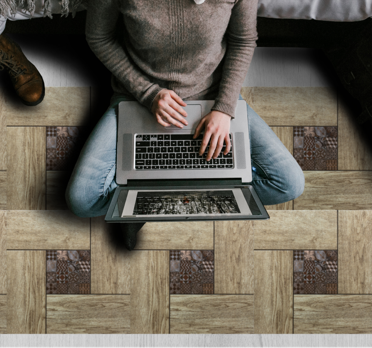Alfombra vinílica textura madera patrón texturizado - TenVinilo
