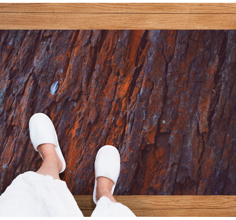 Alfombra vinílica textura madera corteza rústica - TenVinilo