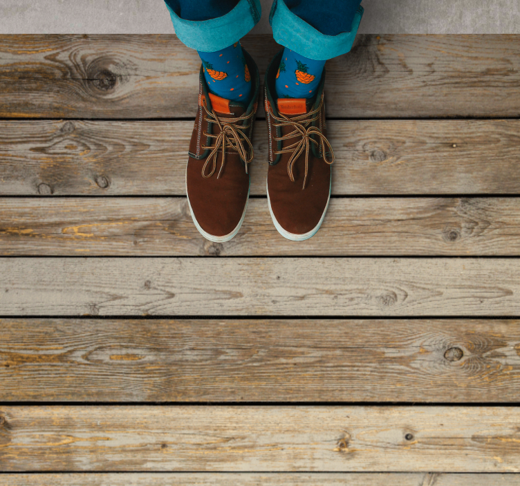 Alfombra vinílica textura madera superficie rústica - TenVinilo