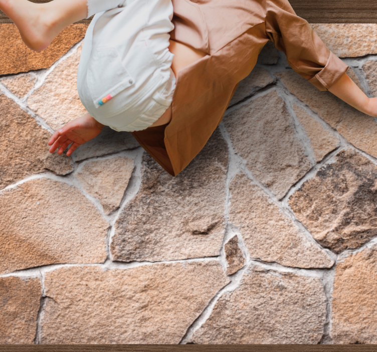 Alfombra vinílica textura piedra efecto realista terroso - TenVinilo