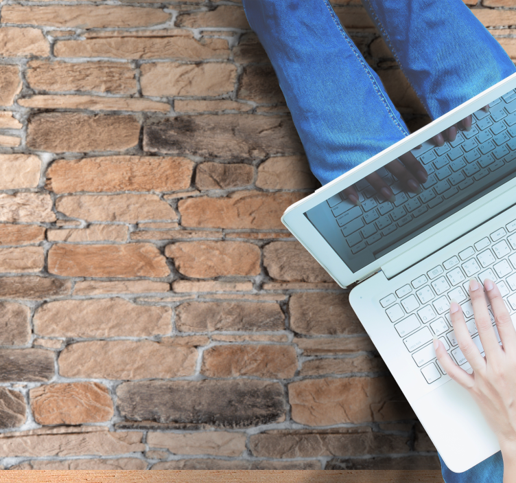 Alfombra vinílica textura piedra patrón de ladrillo realista - TenVinilo