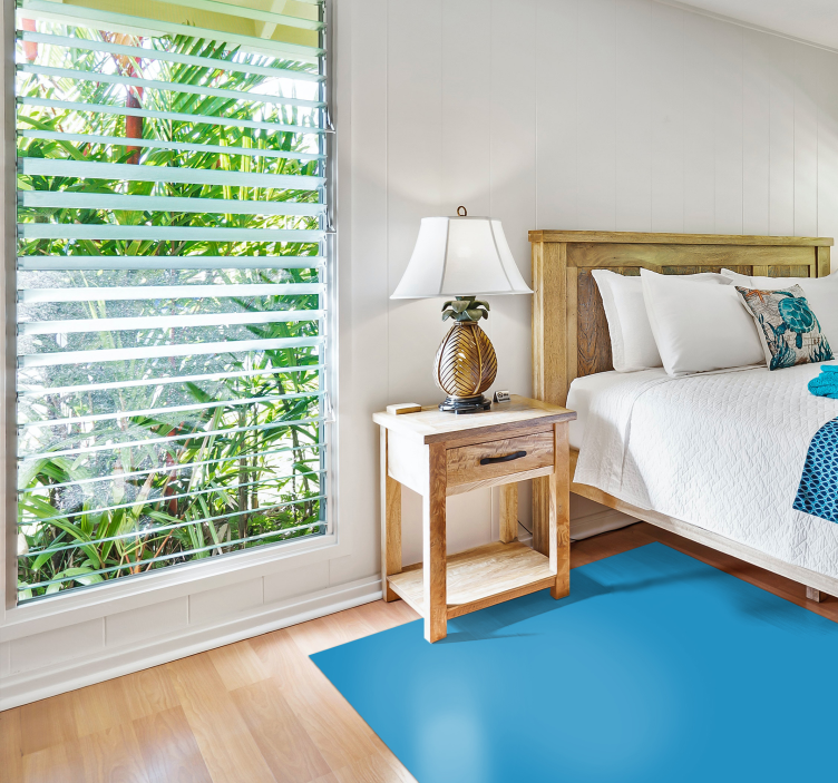 Alfombra vinílica azul motivo monocolor - TenVinilo