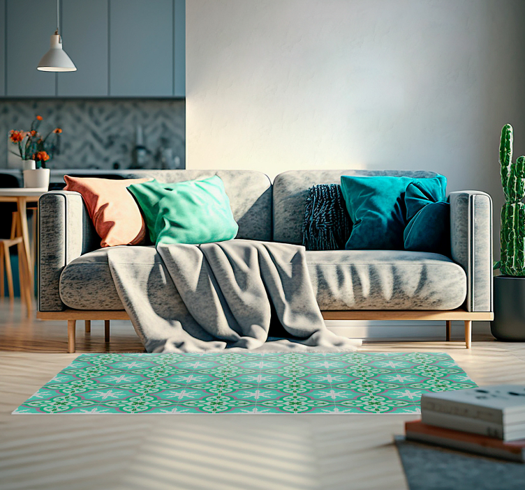 Alfombra de vinilo vintage alfombra hidráulica verde - TenVinilo