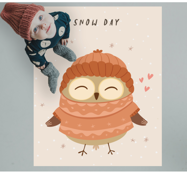 Alfombra vinílica dormitorio Búho de dibujos animados de diseño l - TenVinilo