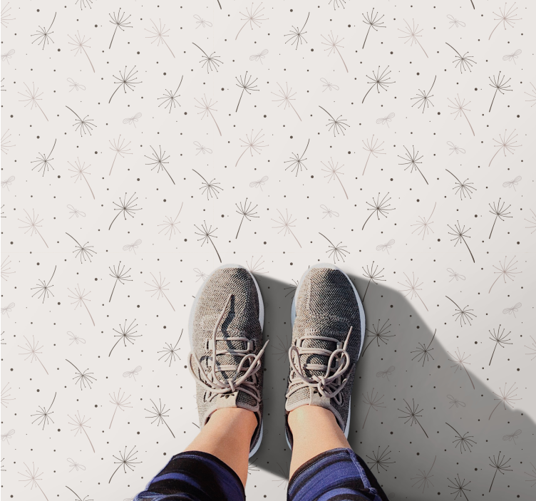 Alfombra vinílica flores patrón de diente de león - TenVinilo
