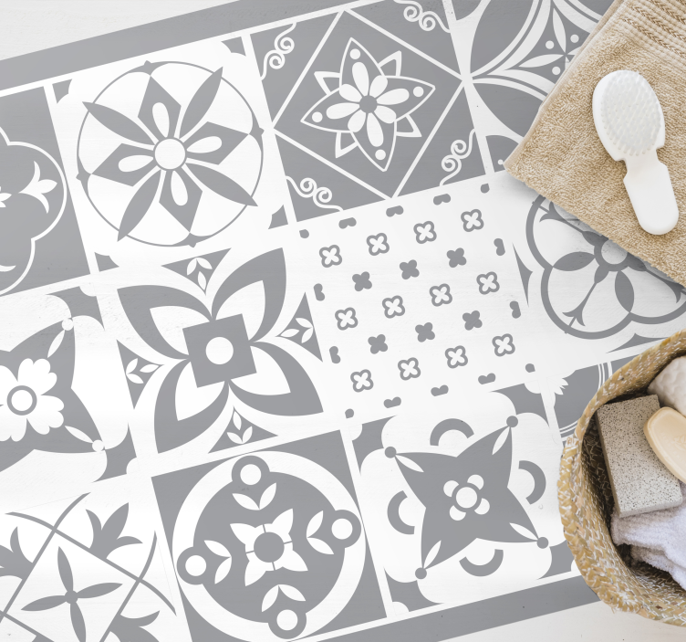 Alfombra vinilo cocina hidráulica color pantone gris - TenVinilo