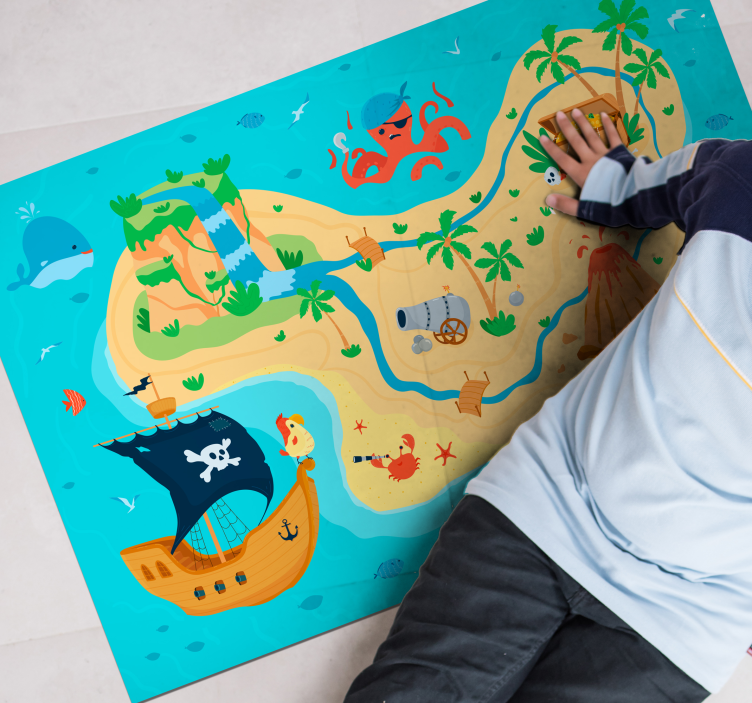 Alfombra vinílica juegos infantiles mapa pirata - TenVinilo