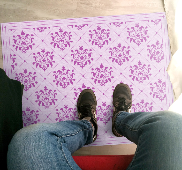 Alfombra vinílica vintage patrón de damasco adornado - TenVinilo