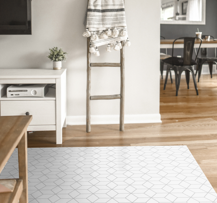 Alfombra vinílica nórdica hexágonos grises - TenVinilo