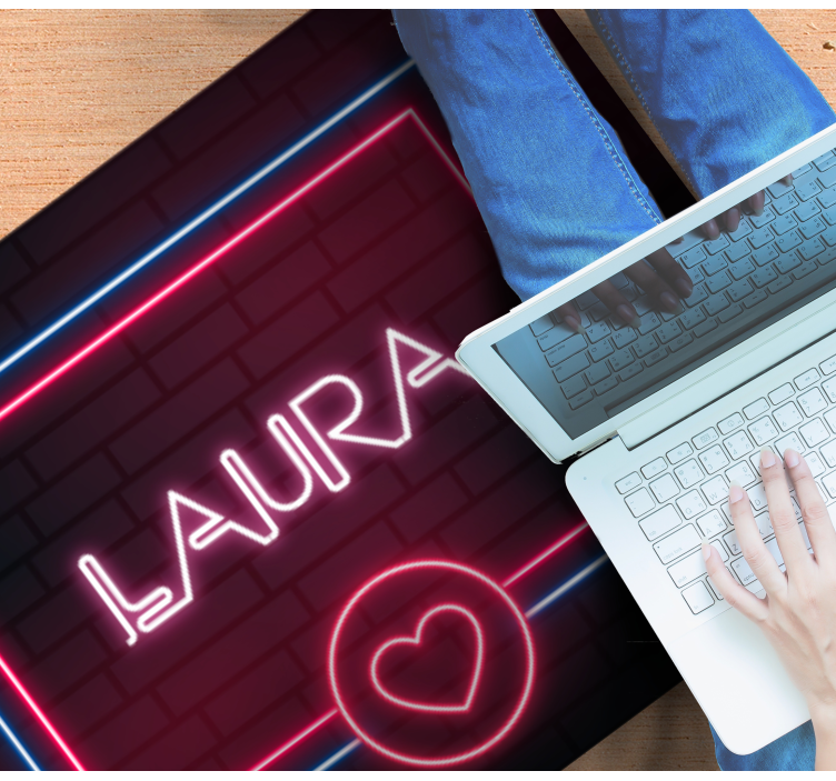 Alfombras vinílicas modernas Caja de neón con corazones - TenVinilo
