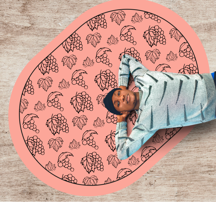 Alfombras vinílicas modernas Diseño de uvas rosa de estilo africa - TenVinilo