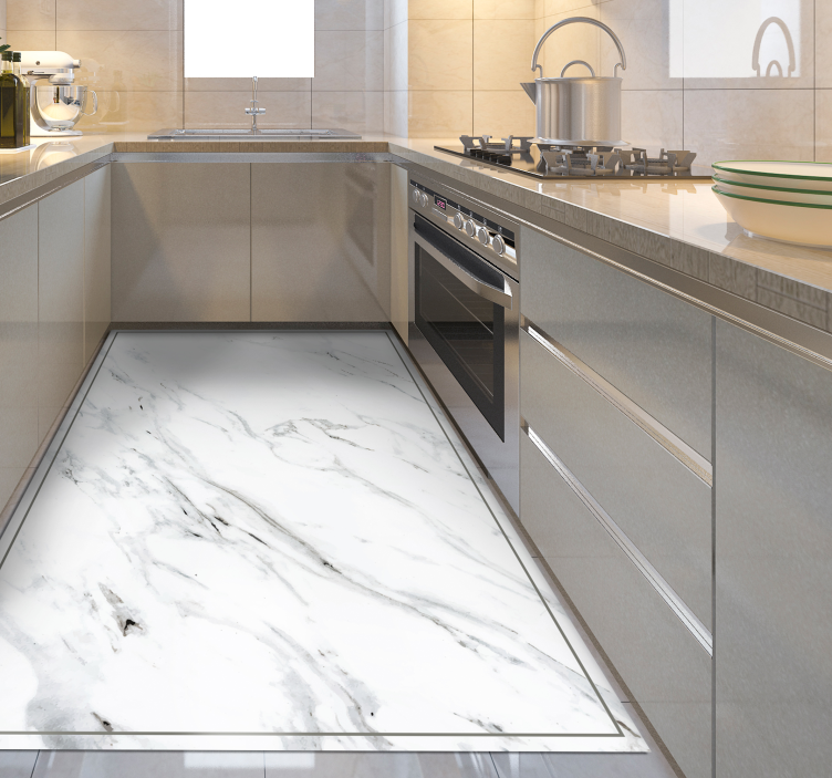 Alfombra vinílica cocina efecto mármol - TenVinilo
