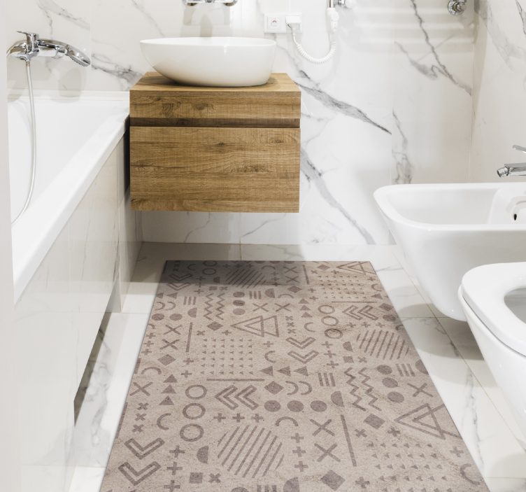 Alfombra vinílica baño moderna textura de arena - TenVinilo