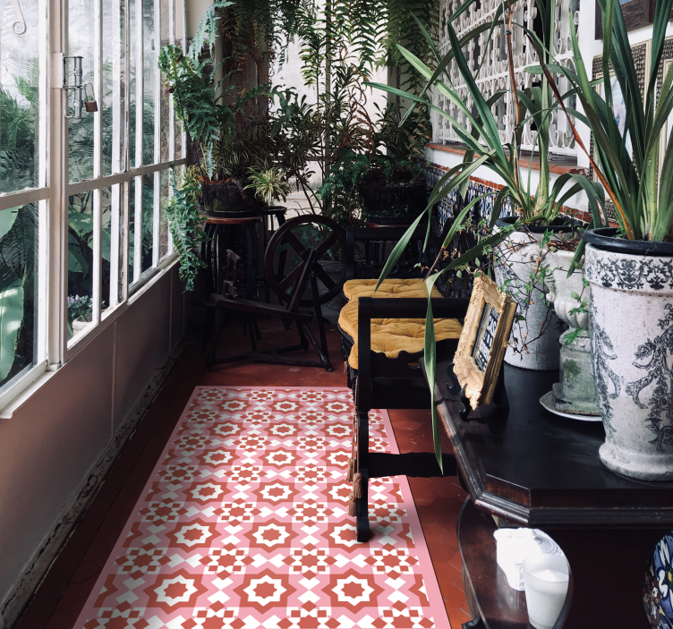 Alfombra hidráulica vinílica color rojo - TenVinilo