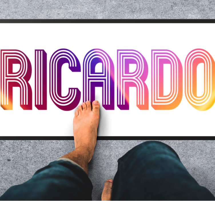 Alfombras vinílicas juvenils nombre personalizado neón - TenVinilo