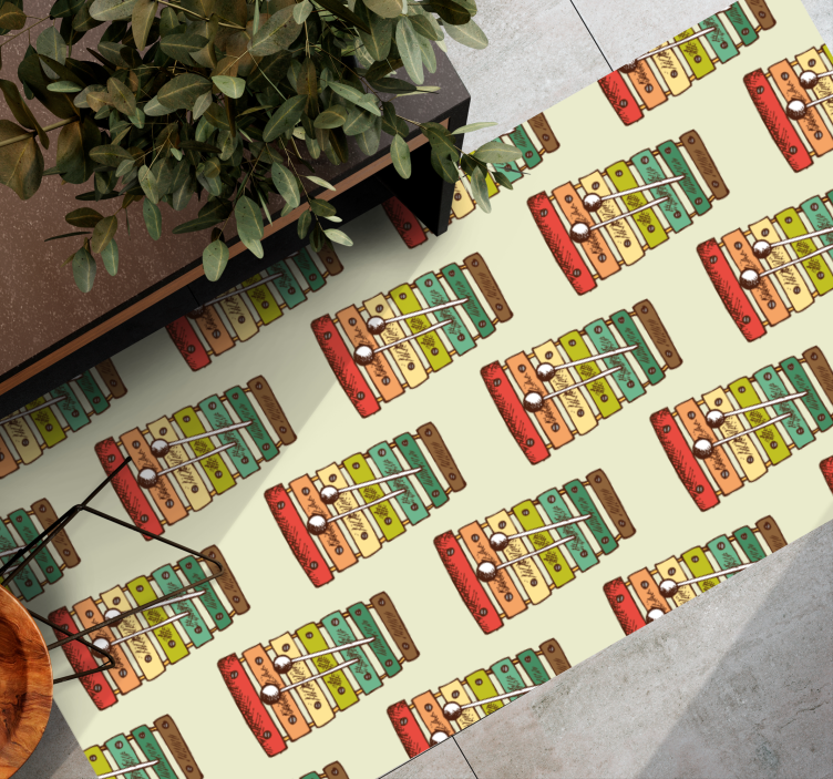 Alfombras vinílicas juvenils patrón de xilófono colorido - TenVinilo