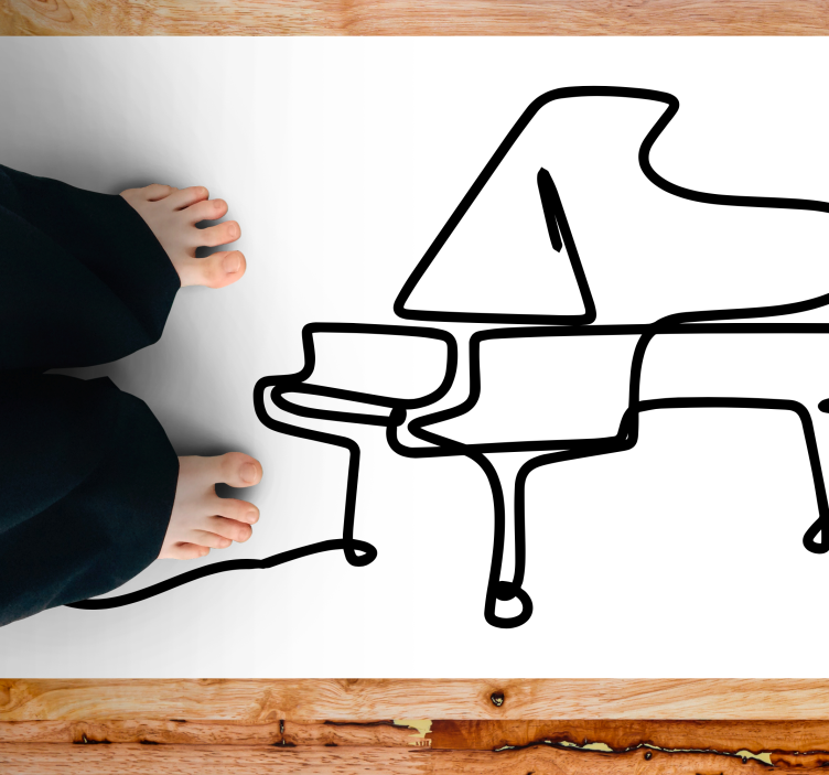 Alfombras vinílicas modernas ilustración de piano contorno - TenVinilo