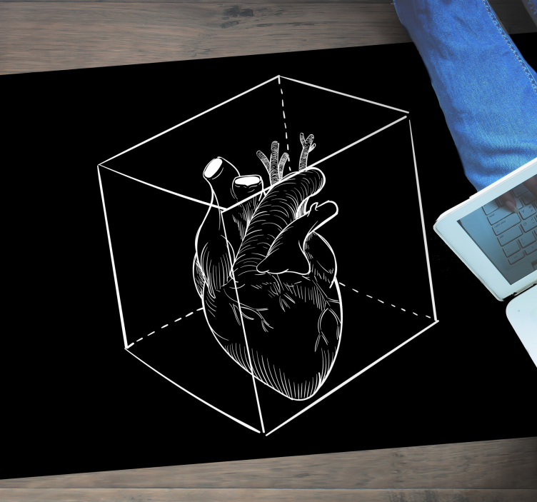 Alfombras vinílicas modernas ilustración del corazón - TenVinilo