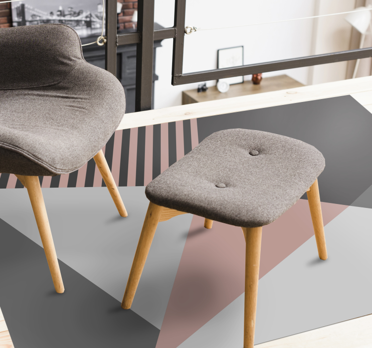 Alfombras vinílicas modernas motivo geométrico triangular - TenVinilo