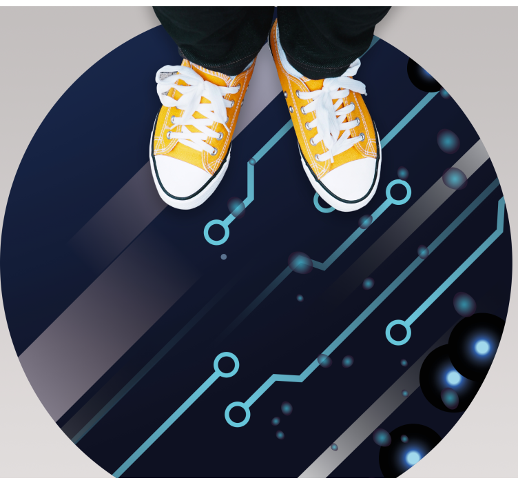 Alfombras vinílicas juvenils patrón de placa de circuito - TenVinilo