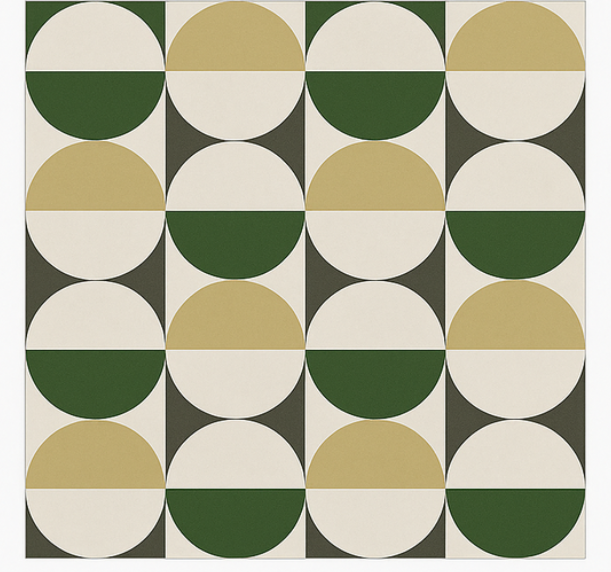 Alfombra vinílica comedor patrón circular de mediados de siglo - TenVinilo