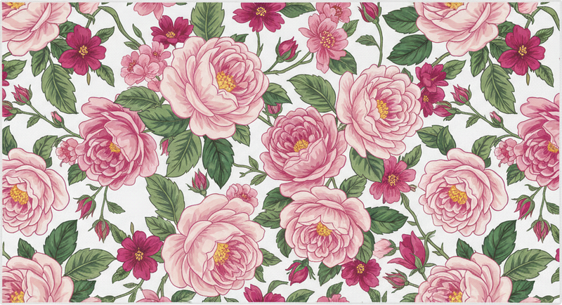 Alfombra vinílica salón flores rosas hermosas - TenVinilo