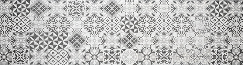 Alfombra vinílica cocina mosaico gris intrincado - TenVinilo