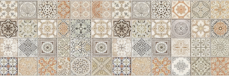 Alfombra vinílica cocina collage cálido vintage - TenVinilo