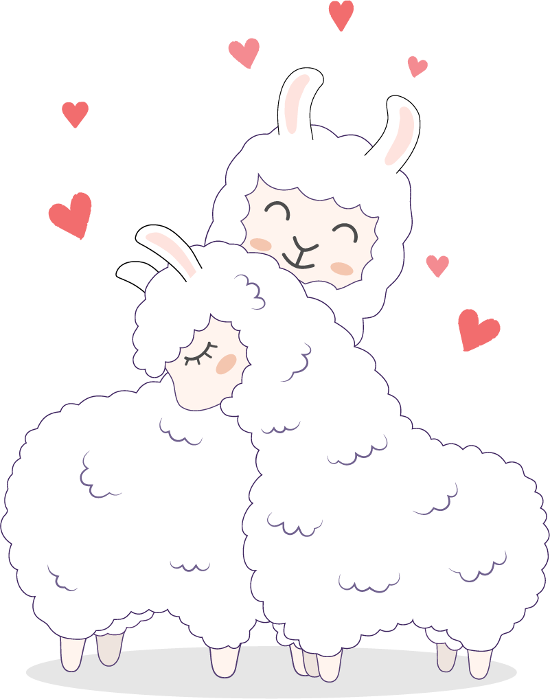 Alfombra vinílica animales llamas adorables - TenVinilo