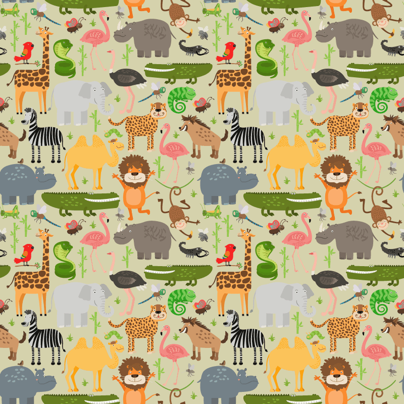 Alfombra vinílica animales diseño selva - TenVinilo