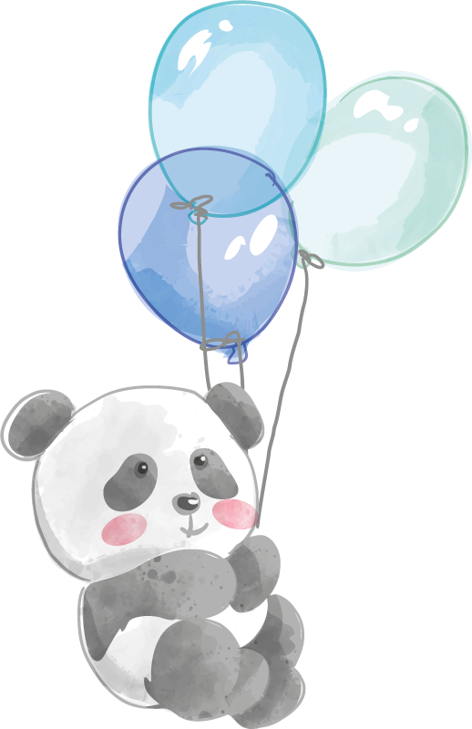 Alfombra vinílica animales bebé con tres globos - TenVinilo